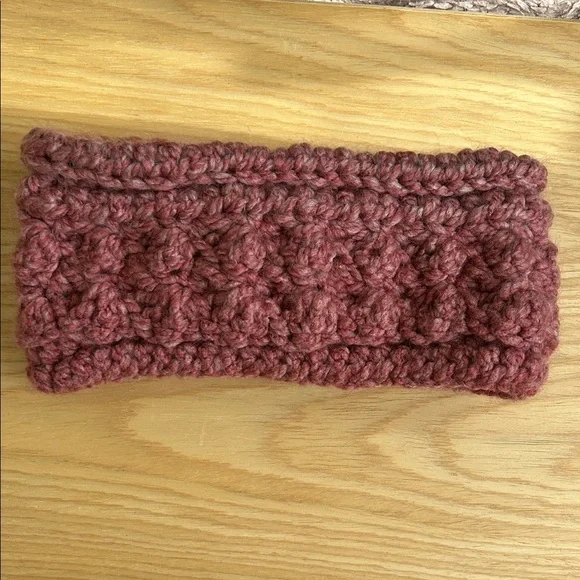 Handcrafted Knit Headband in Antique Rose, super soft - Picture 5 of 6